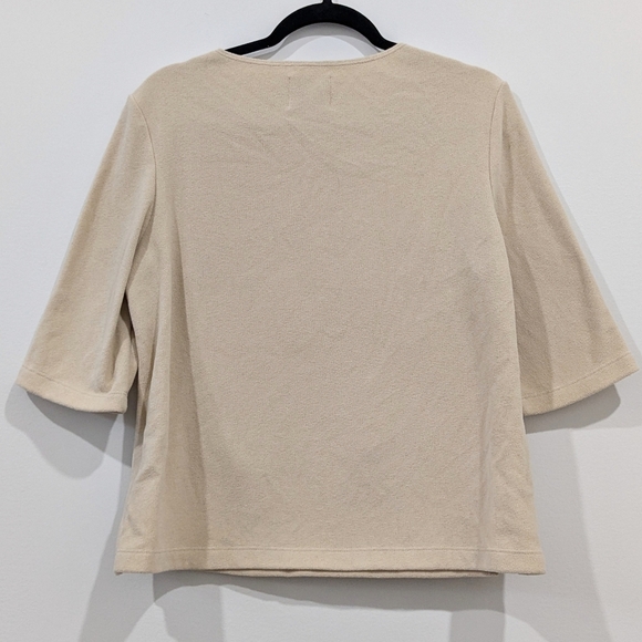 Dudley Stephens Carroll St. Terry Fleece 3/4 Sleeve Top In Nude - Picture 8 of 8